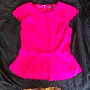 Hot pink peplum top